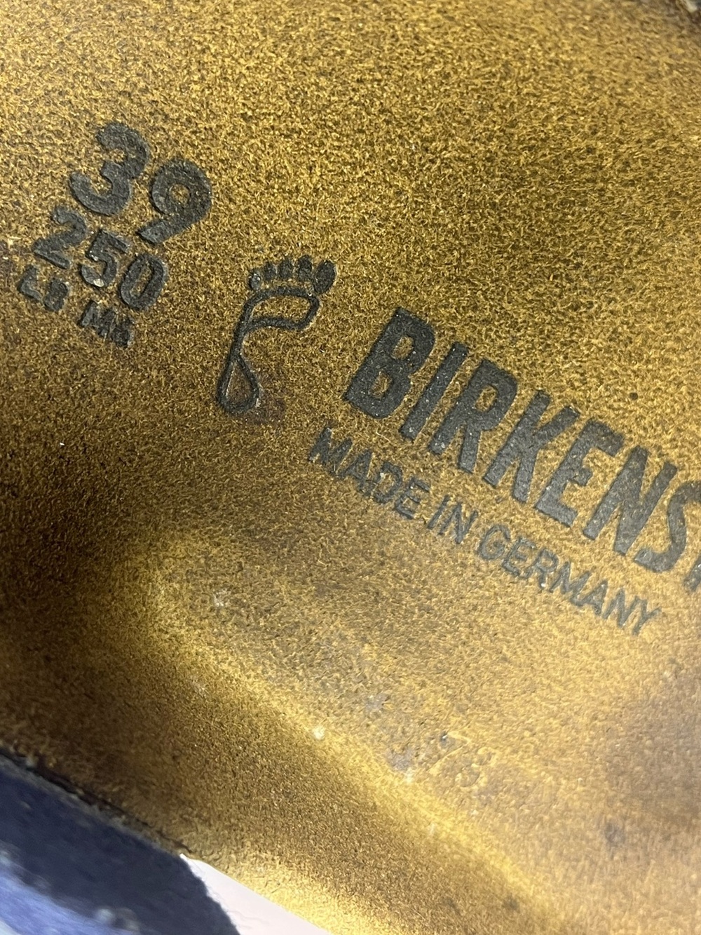 Birkenstock Navy Cork Footbed Slide Sandals - Picture 10 of 10